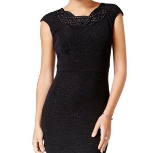 Jax Women Shimmer Textured Cap Sleeve Sheath dress